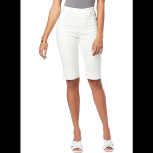 DG2 by Diane Gilman Virtual Stretch Pull-On Bermuda Short Basic White - Regular